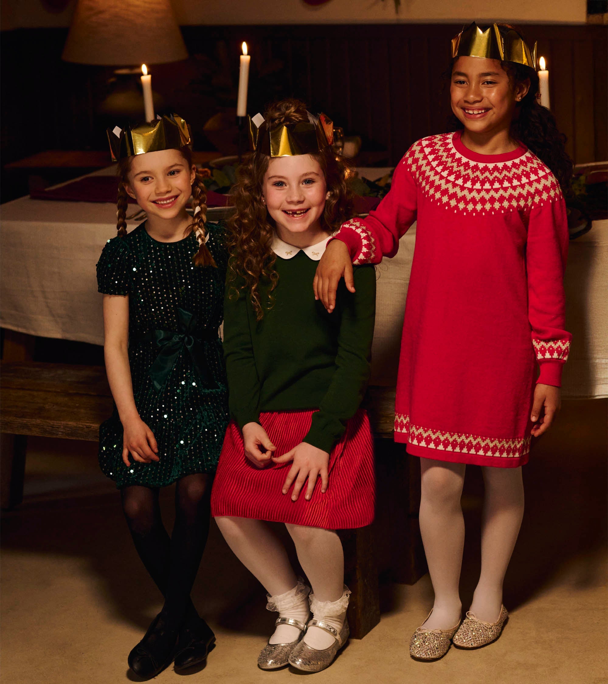 Hatley Girls Holiday Fair Isle Swing Sweater Dress