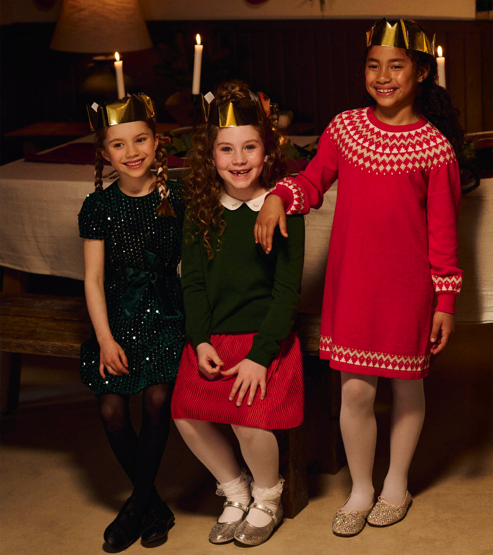 Hatley Girls Holiday Fair Isle Swing Sweater Dress