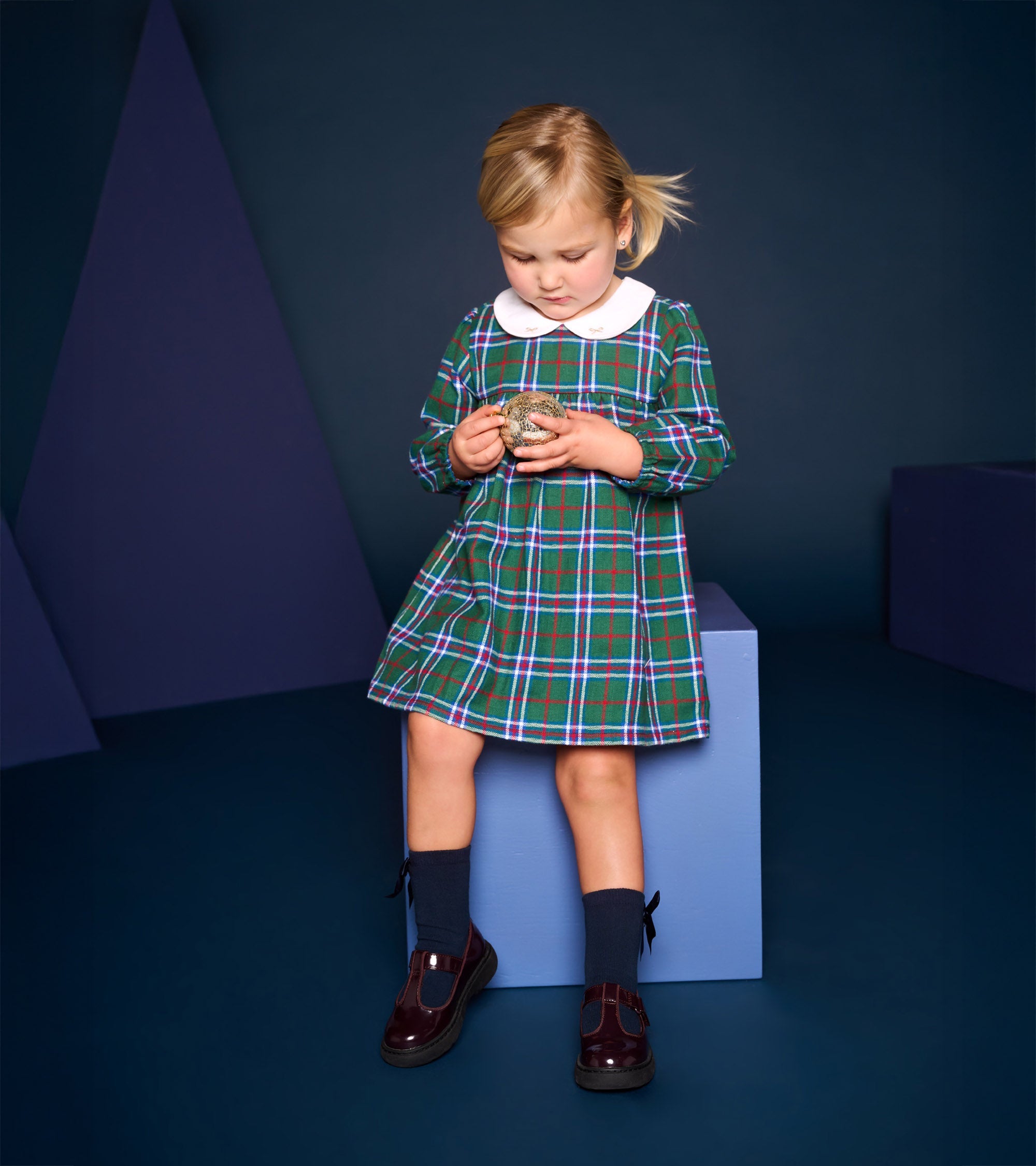 Hatley Baby & Toddler Girls Holiday Plaid Puff Sleeve Pinafore