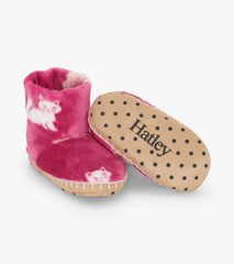 Hatley Girls Little Kitties Fuzzy Fleece Slippers