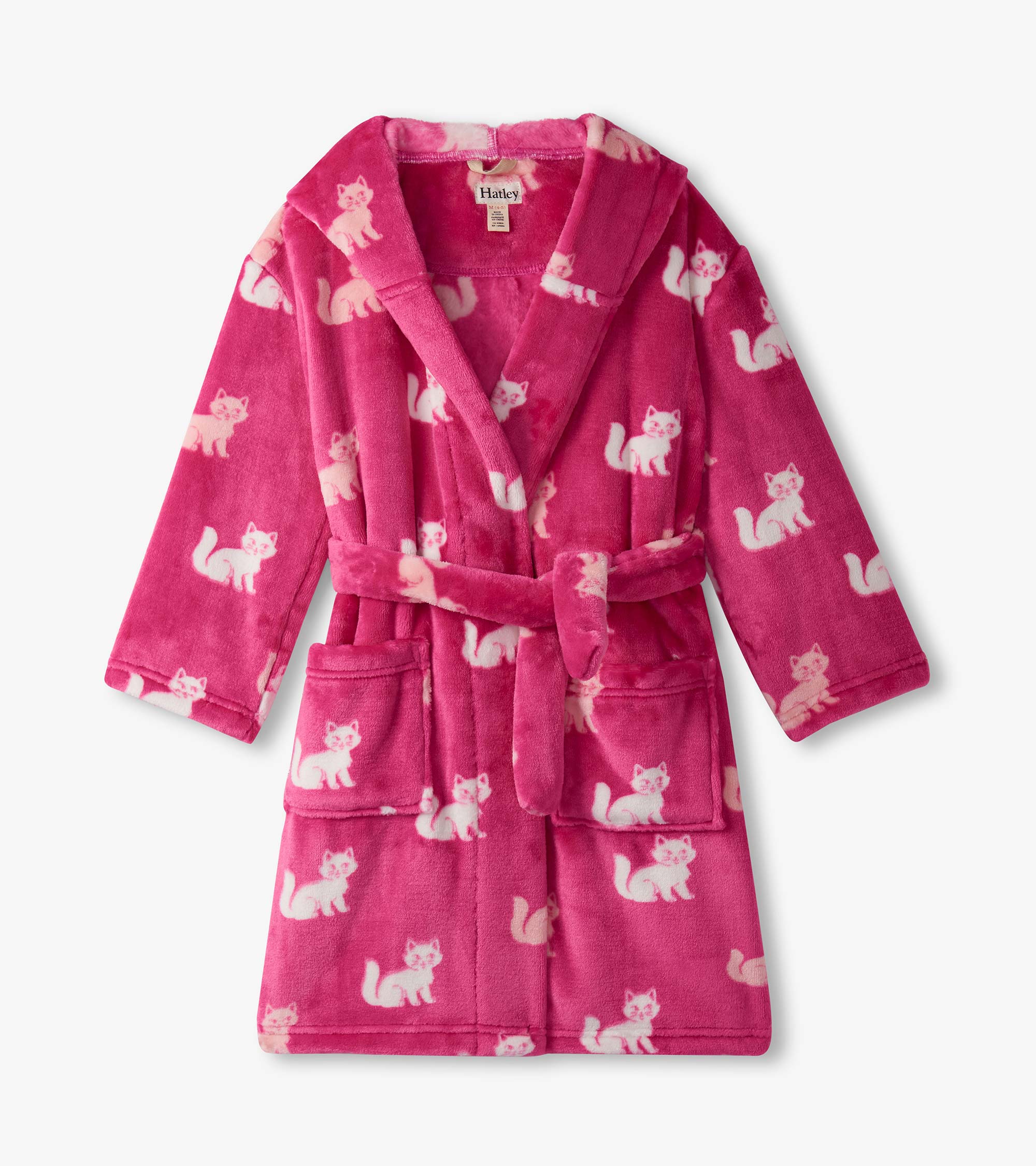 Hatley Girls Little Kitties Fuzzy Fleece Robe