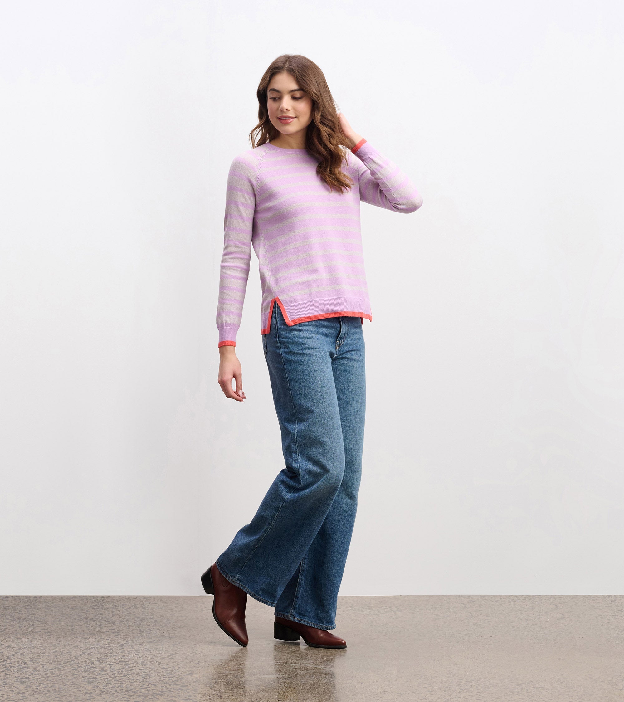 Hatley Olivia Sweater - Lilac Pink Stripes