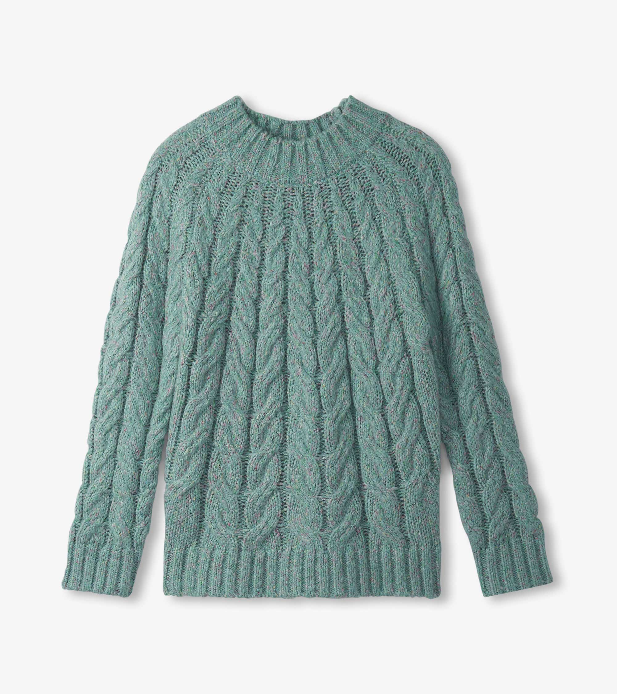 Hatley Dylan Cable Knit Sweater - Light Turquoise
