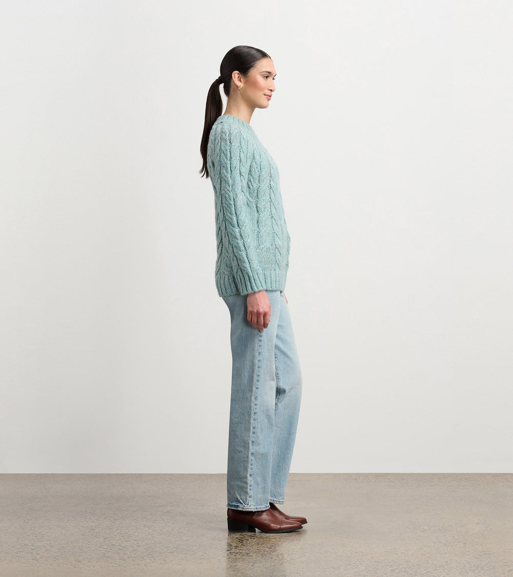 Hatley Dylan Cable Knit Sweater - Light Turquoise