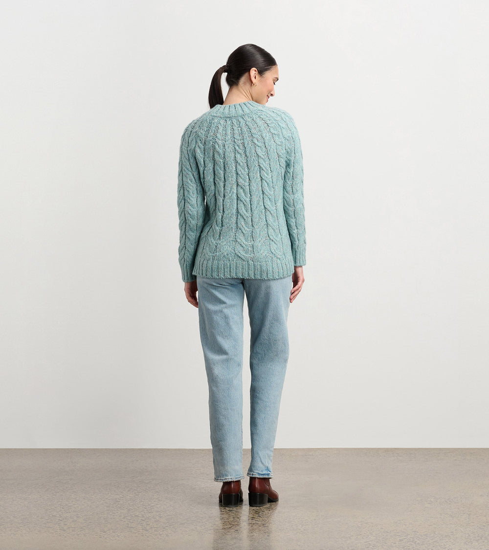 Hatley Dylan Cable Knit Sweater - Light Turquoise