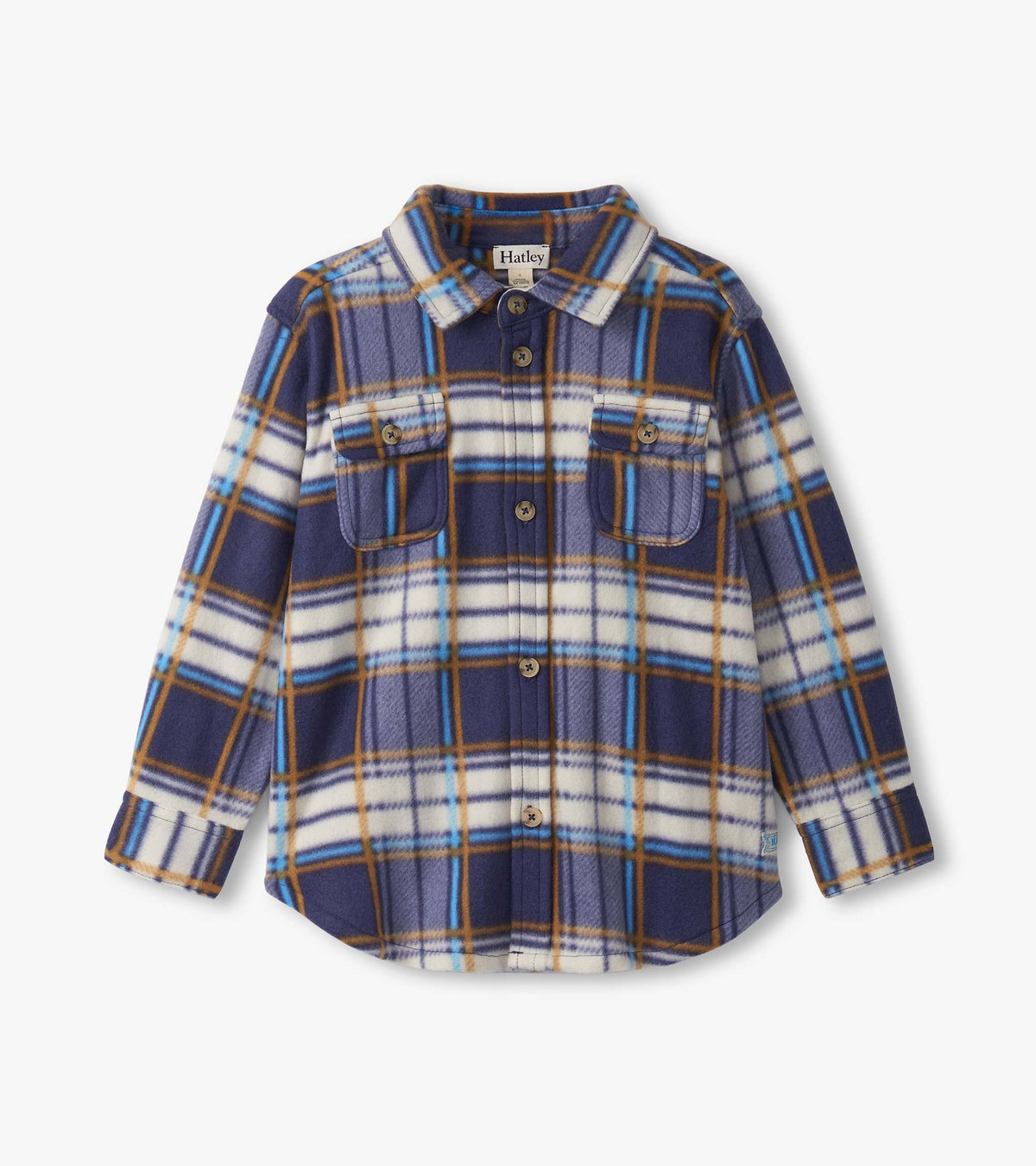 Hatley Boys Mountain Top Plaid Fleece Button-Up Shirt