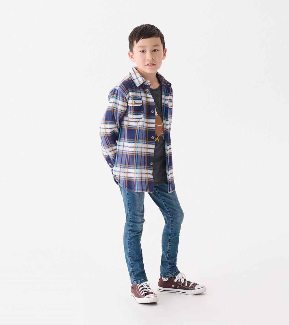 Hatley Boys Mountain Top Plaid Fleece Button-Up Shirt