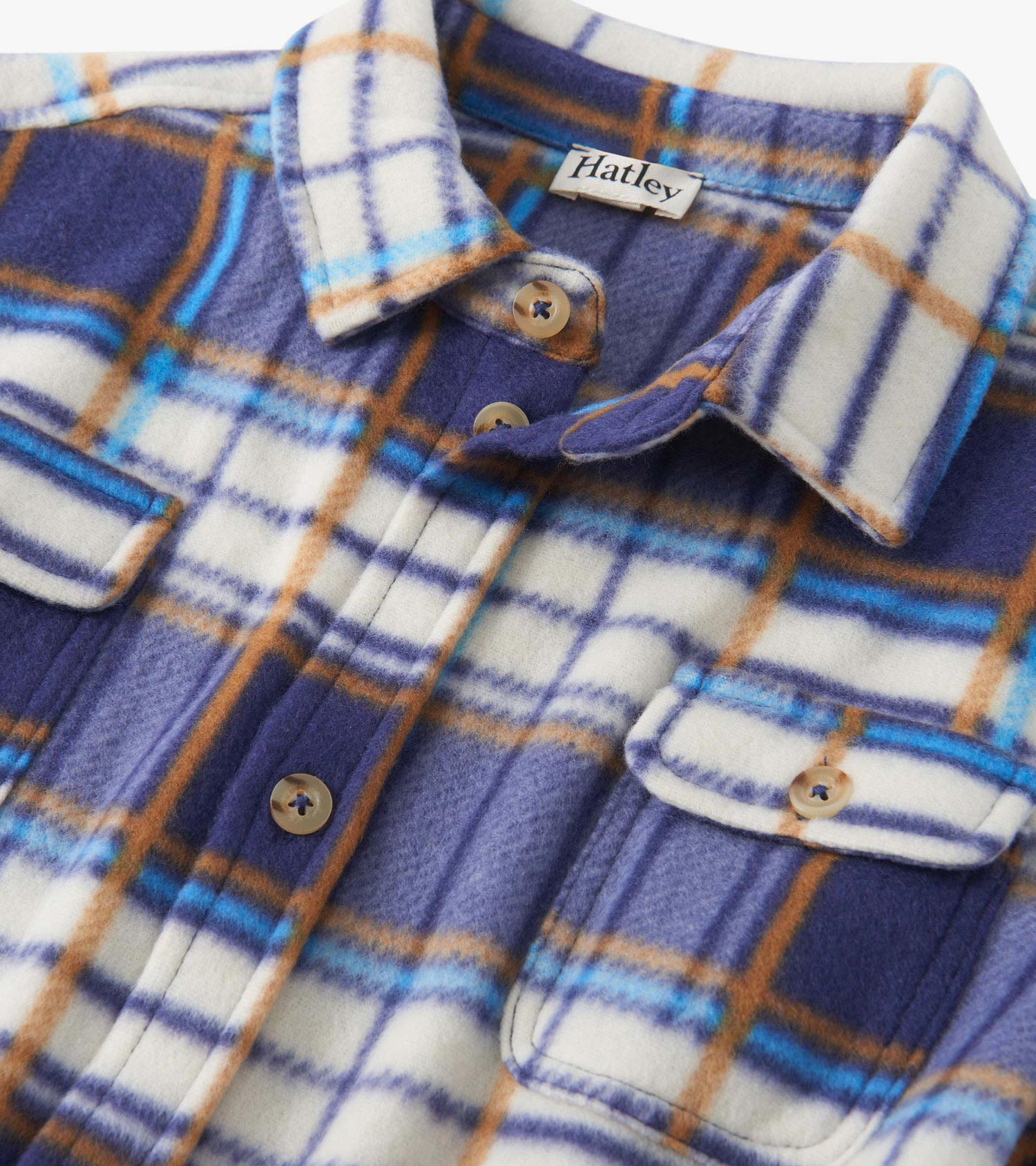 Hatley Boys Mountain Top Plaid Fleece Button-Up Shirt