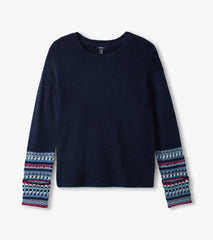 Hatley Jacquard Cuff Sweater - Navy