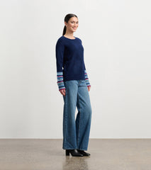 Hatley Jacquard Cuff Sweater - Navy