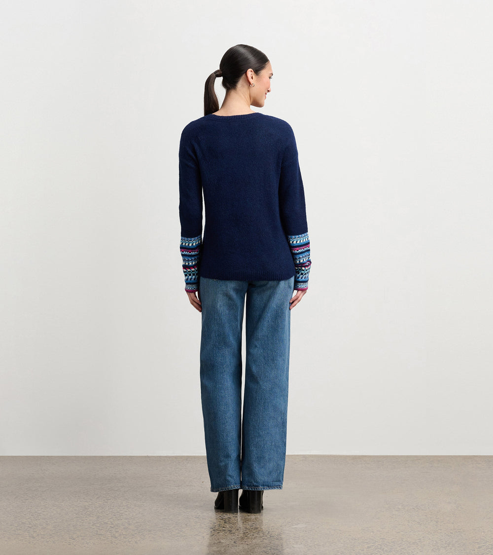 Hatley Jacquard Cuff Sweater - Navy