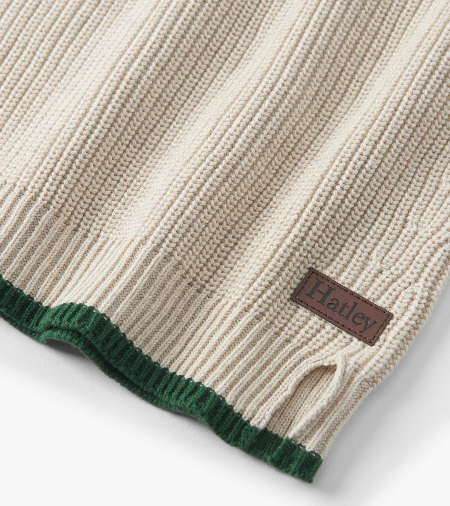Hatley Boys Oatmeal Melange Button Neck Sweater