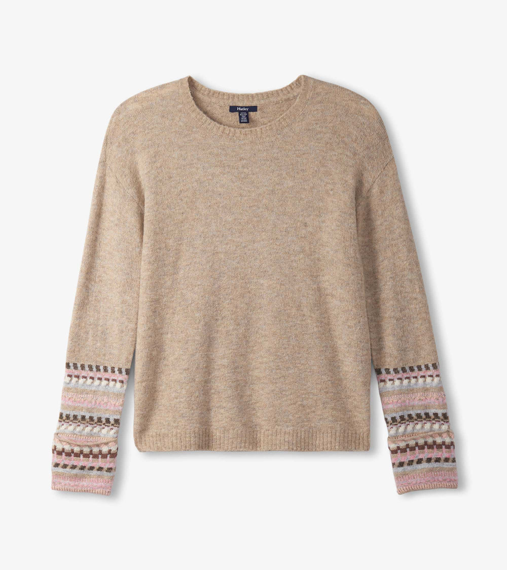 Hatley Jacquard Cuff Sweater - Oatmeal Melange
