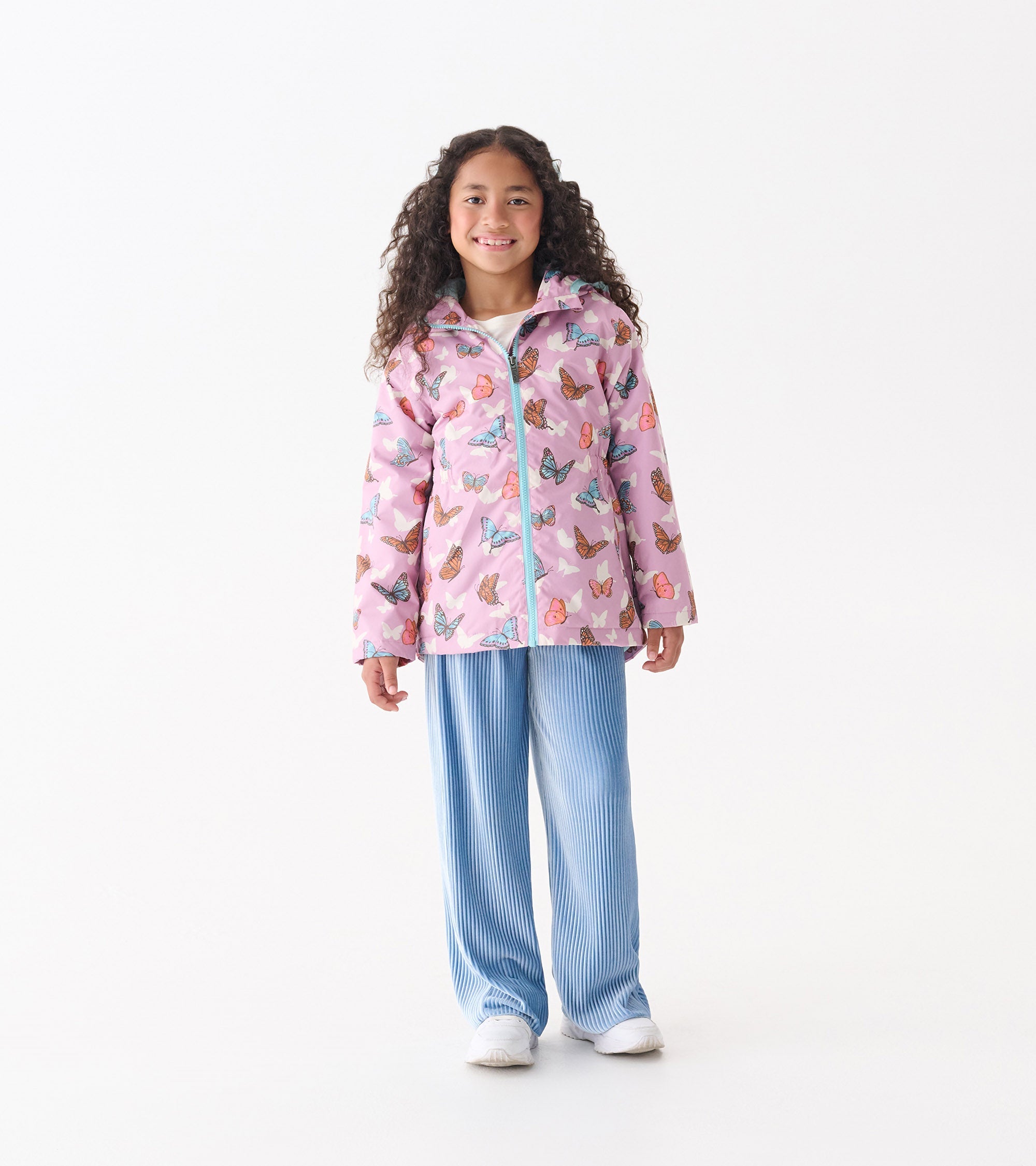 Hatley Girls Pop-Out Butterflies Zip-Up Lightweight Rain Jacket