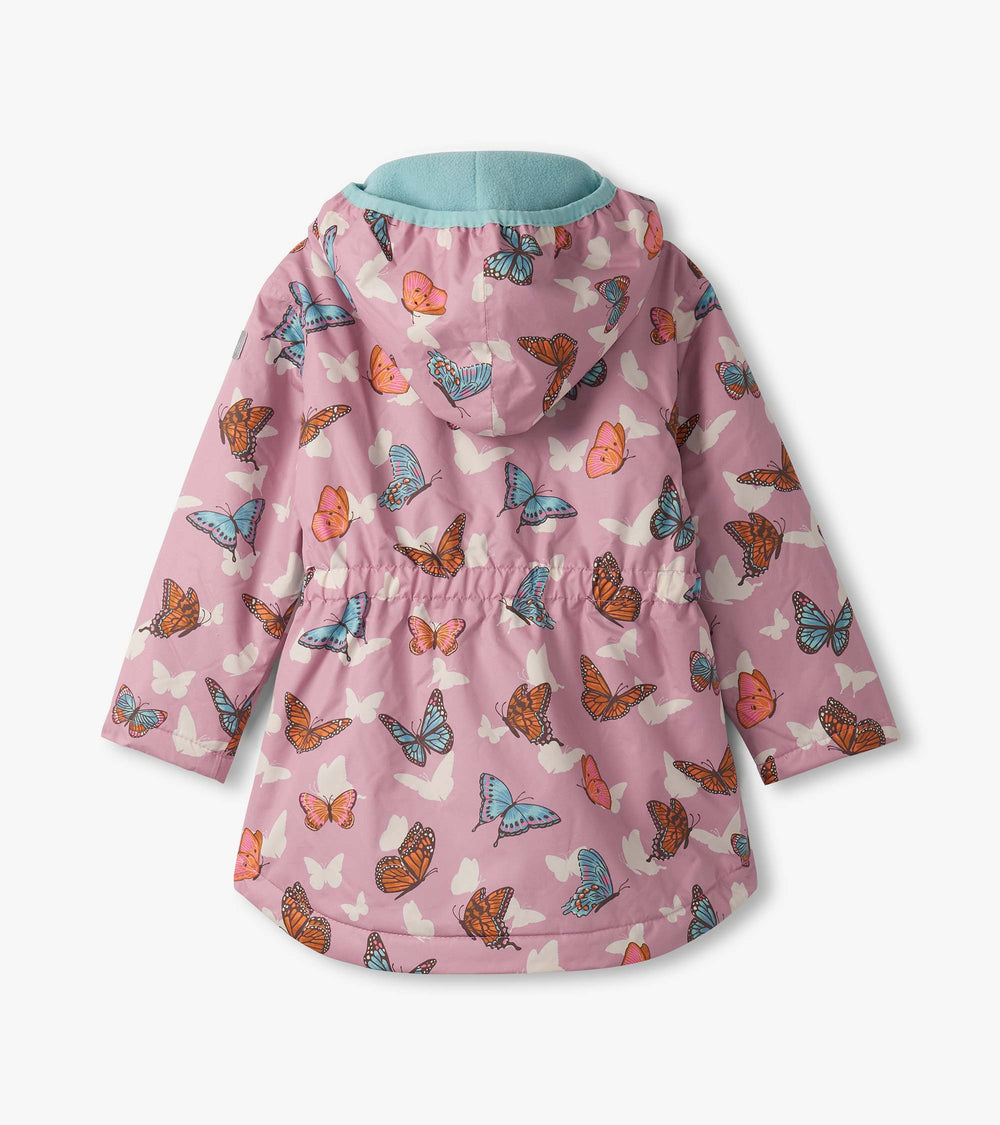 Hatley Girls Pop-Out Butterflies Zip-Up Lightweight Rain Jacket