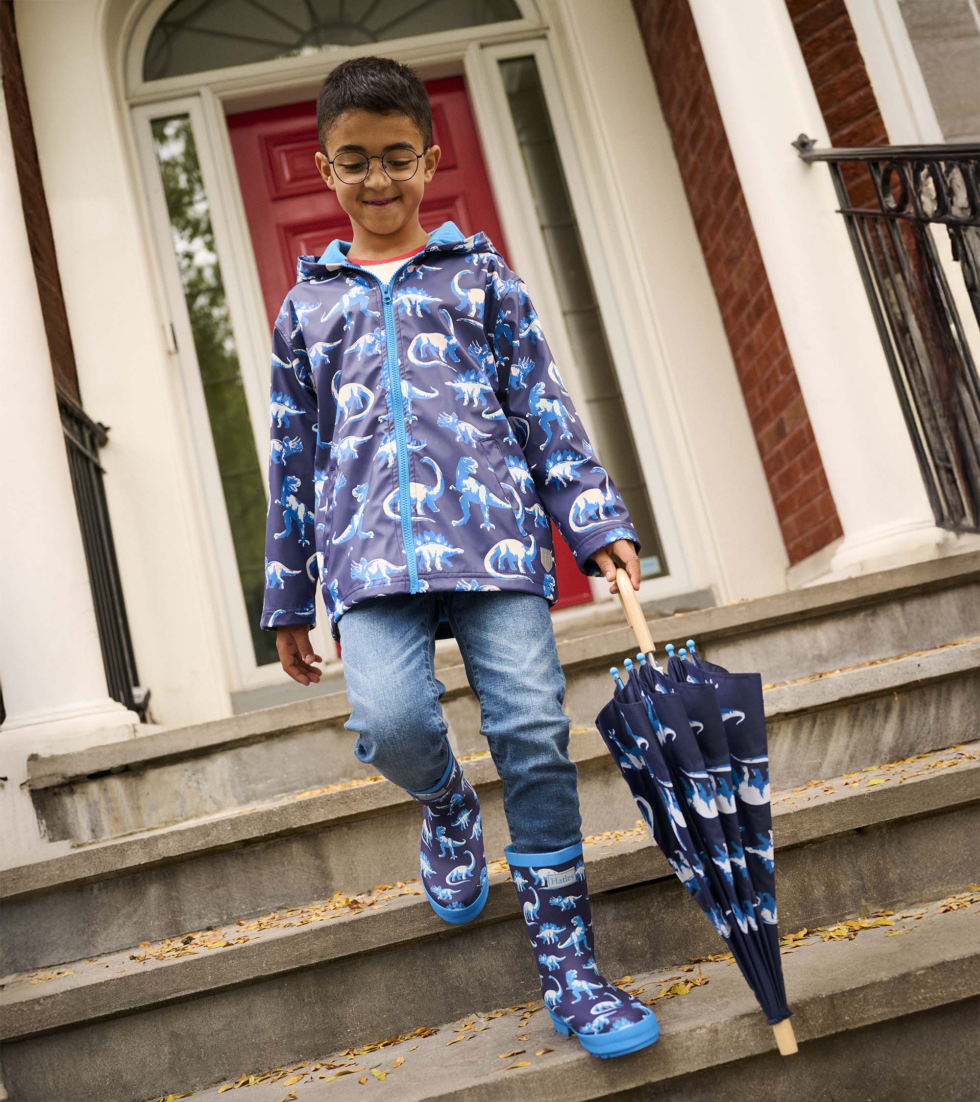Hatley Boys Painted Dinos Color Changing Zip-Up Rain Jacket