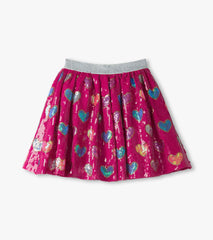 Hatley Girls Pink Busted Hearts Sequin Skirt