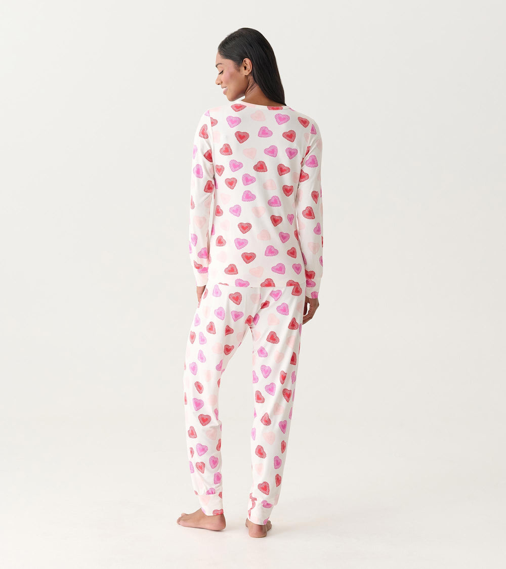 Hatley Women's Cut Out Hearts Pajama Set