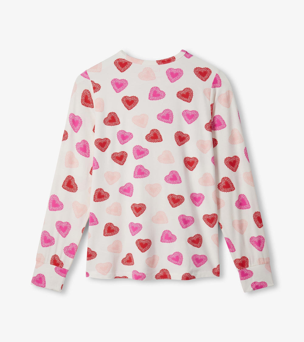 Hatley Women's Cut Out Hearts Pajama Set