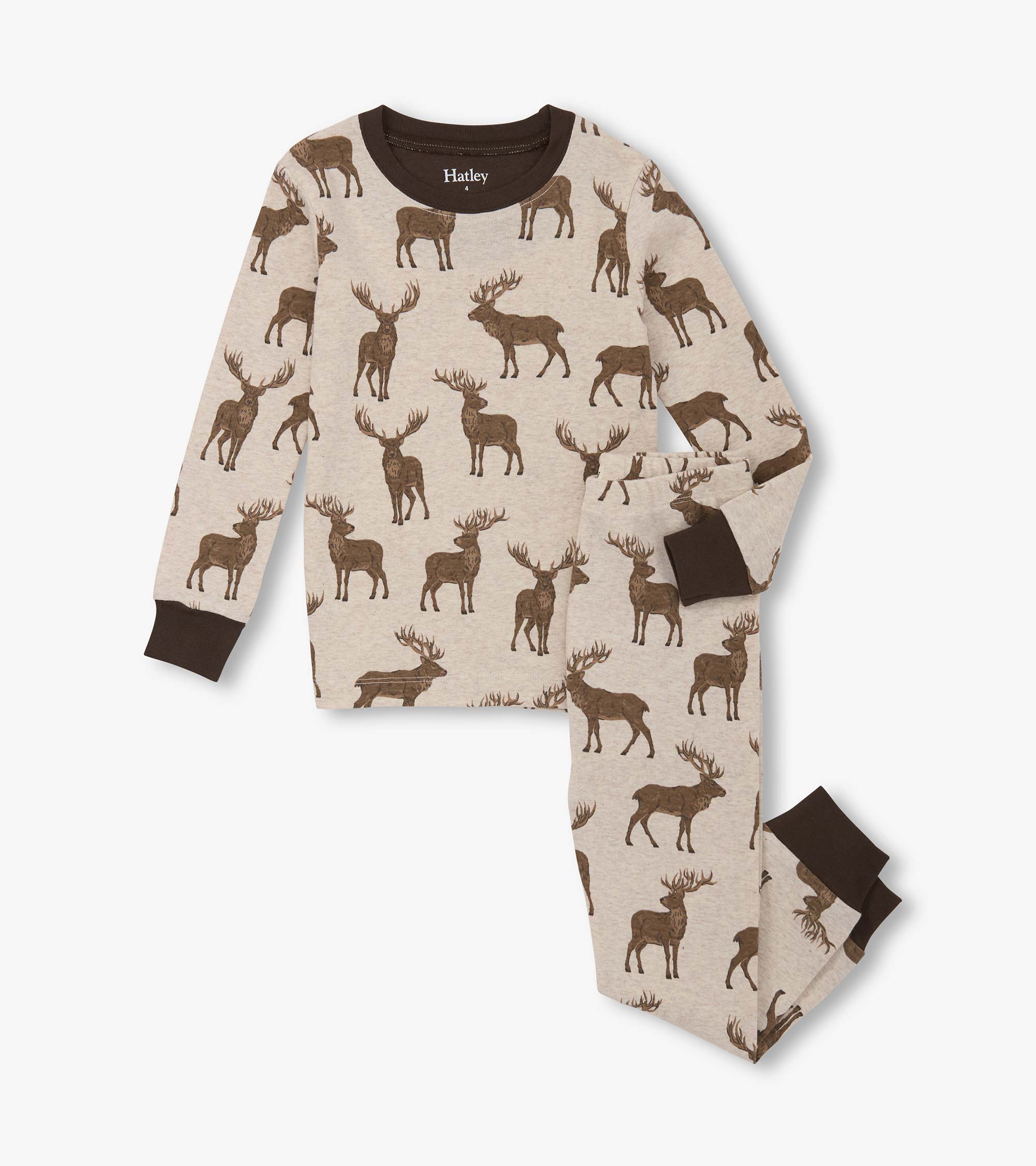 Hatley Boys Pine Brush Stags Cotton Pajama Set