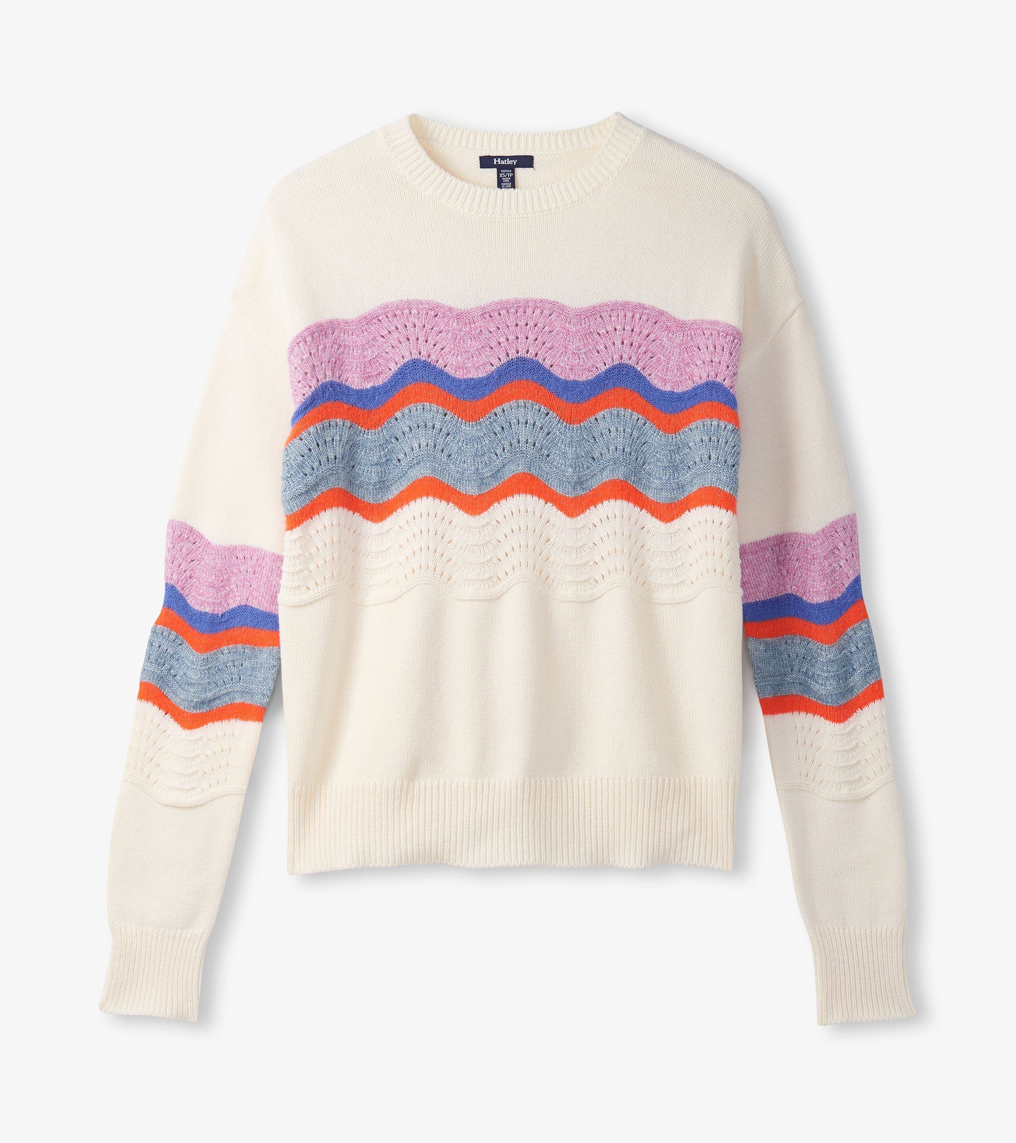 Hatley Pointelle Wave Sweater - Summer Sky Ripple