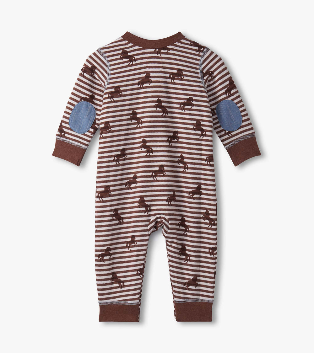 Hatley Baby Boys Ranch Horses Button Yoke Romper