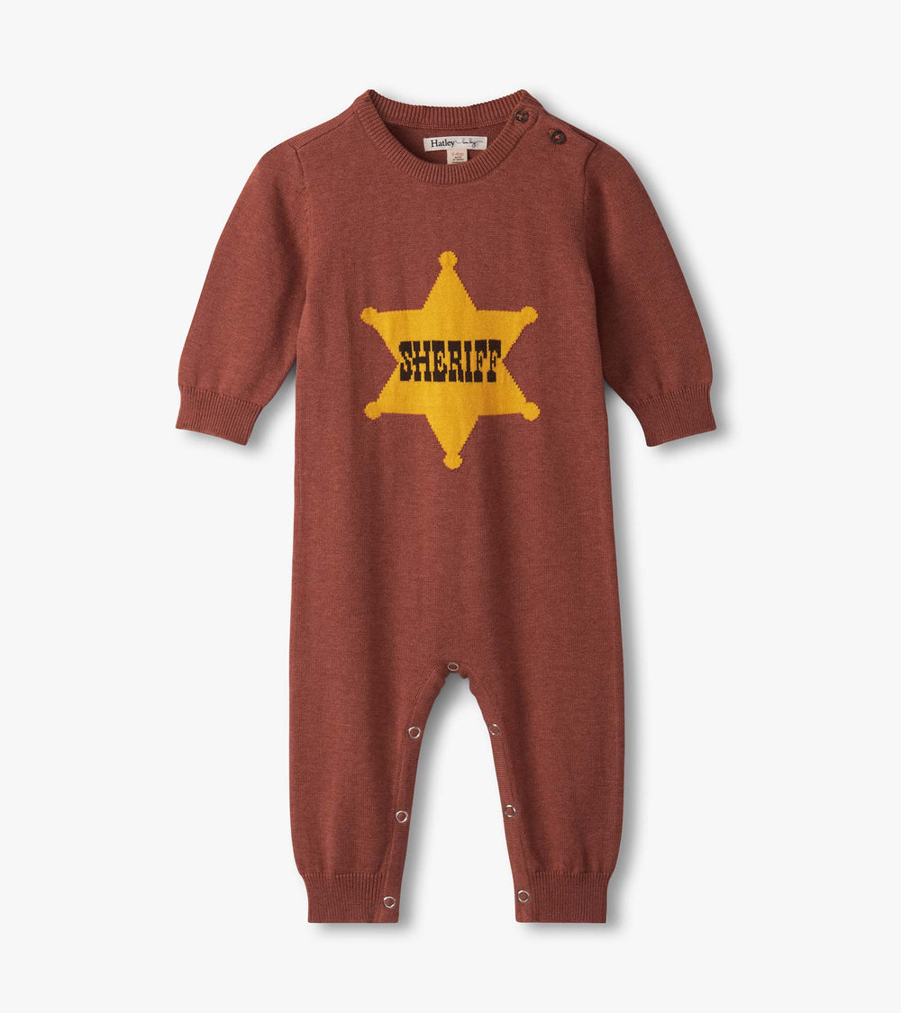 Hatley Baby Boys Sheriff Knit Romper