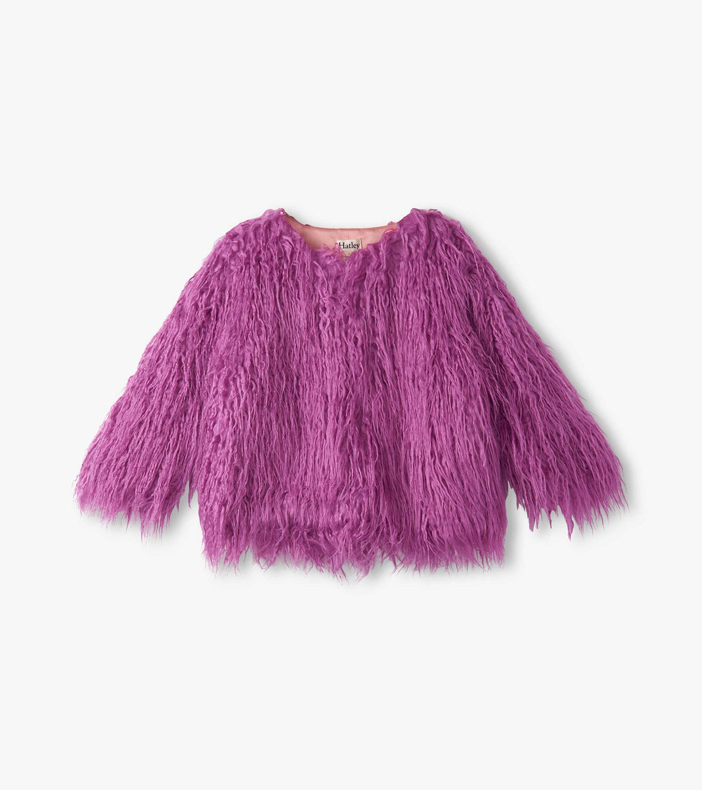 Hatley Girls Radiant Orchid Mongolian Faux Fur Topper