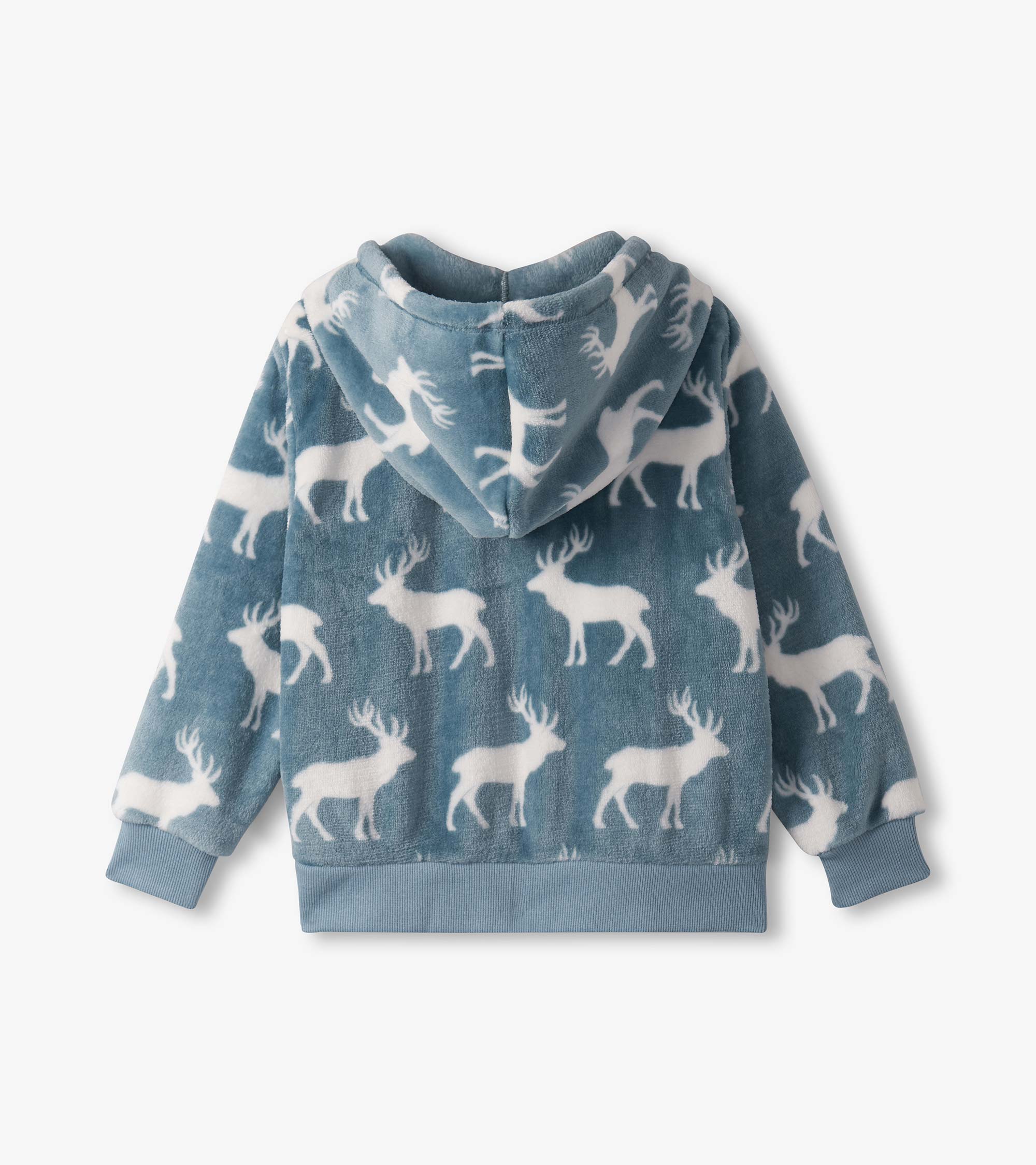 Hatley Boys Staggered Elks Fuzzy Fleece Zip-Up Hoodie