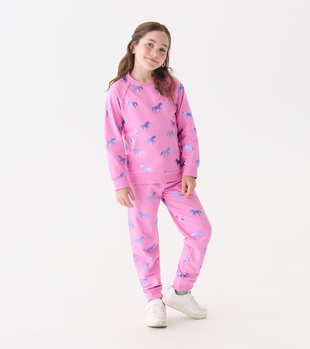 Hatley Girls Shimmer Horses Cuffed Track Pants