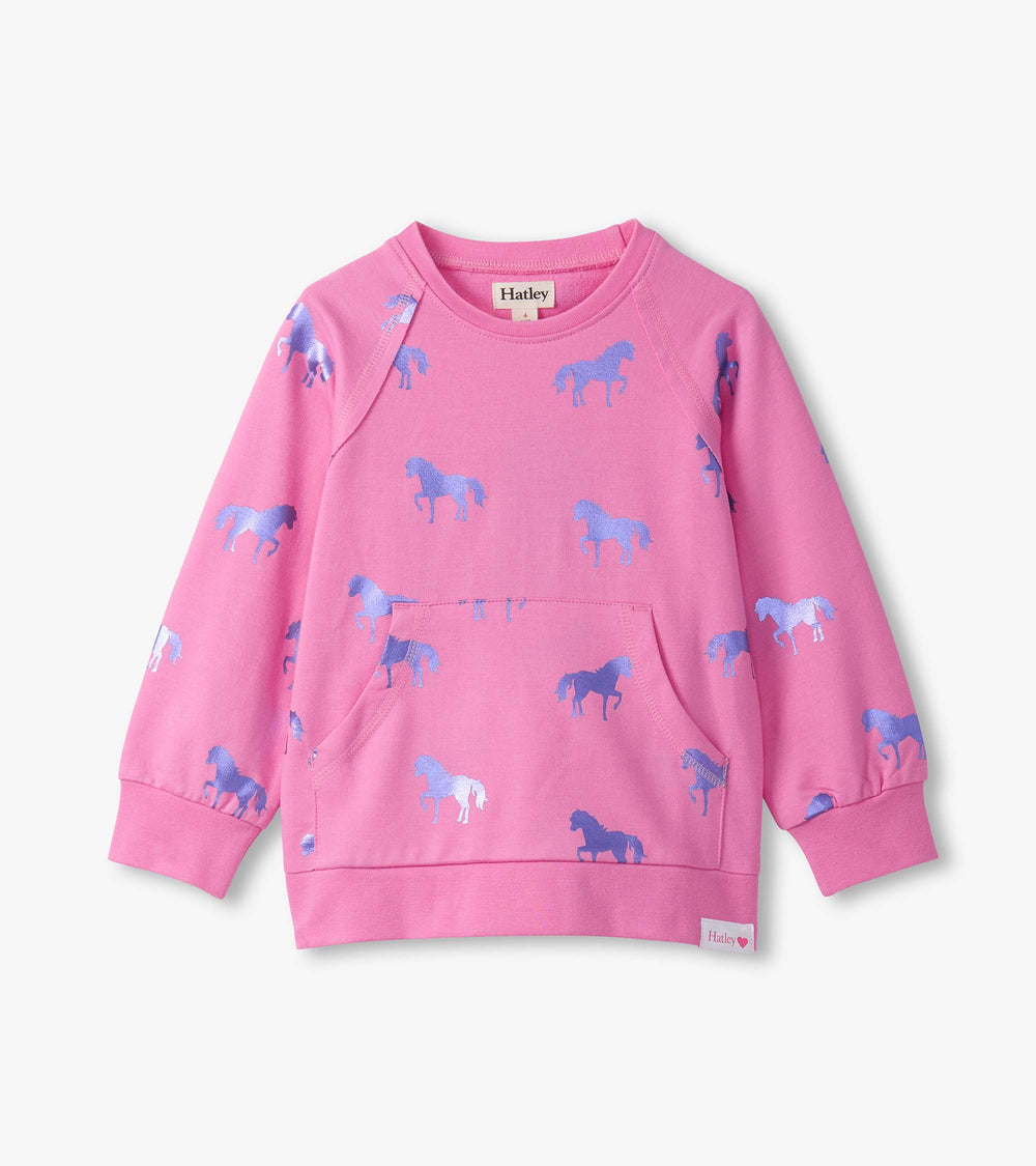 Hatley Girls Shimmer Horses Sweater