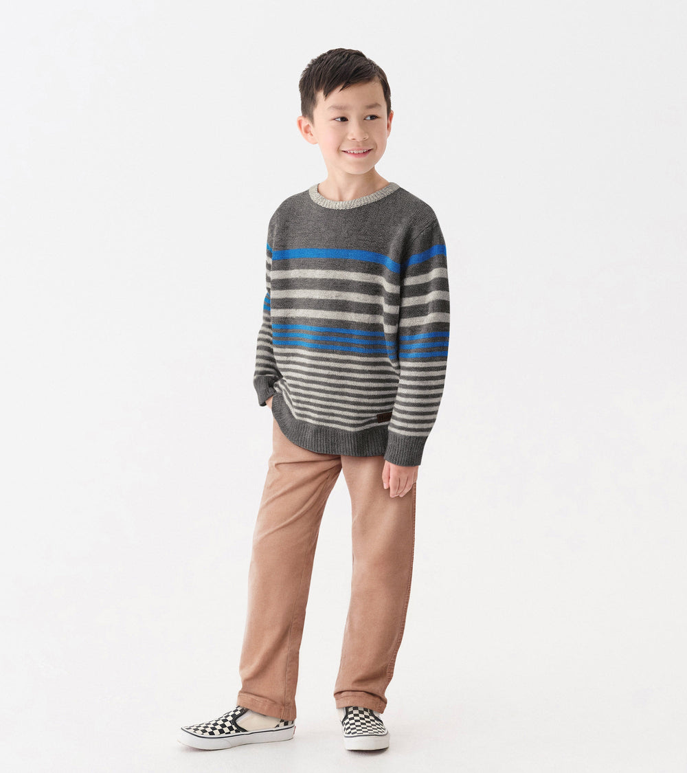 Hatley Boys Speckle Stripe Crew Neck Sweater