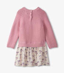 Hatley Baby & Toddler Girls Painted Bows Mixed Media Sweater Dress