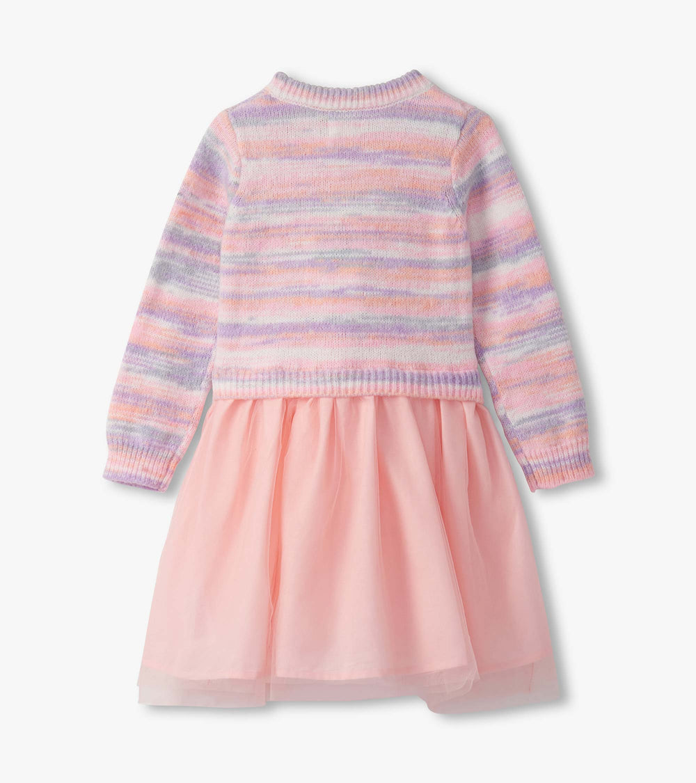 Hatley Girls Pastel Rainbow Fuzzy Mixed Skirt Dress