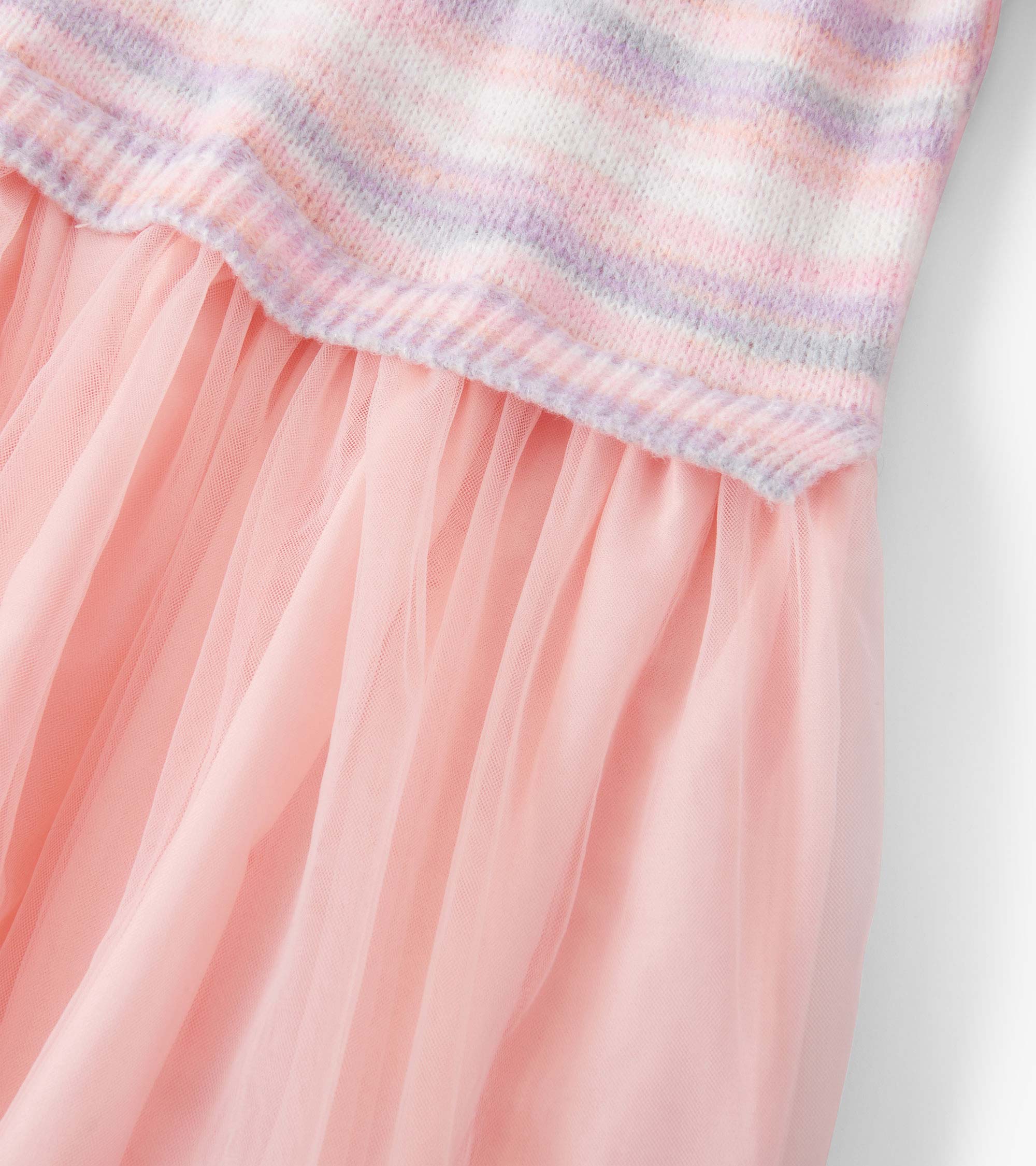 Hatley Girls Pastel Rainbow Fuzzy Mixed Skirt Dress