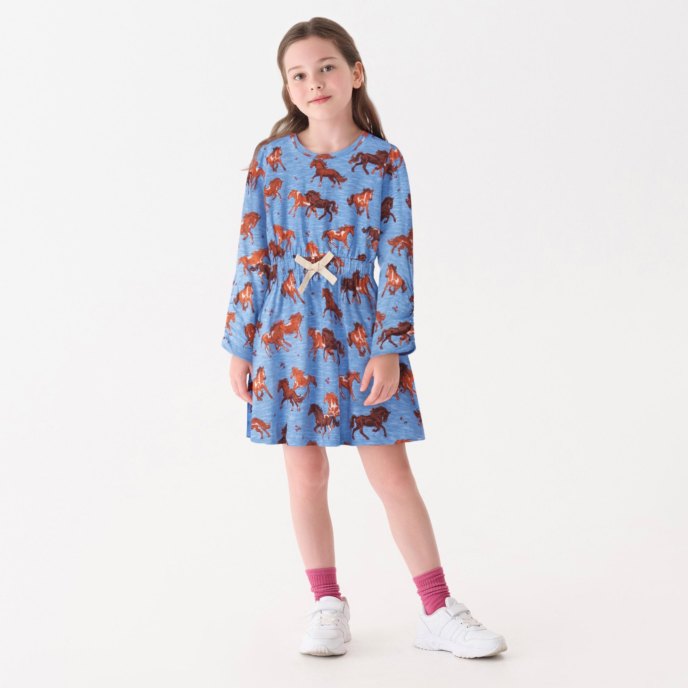 Hatley Girls Tinsel Horses Cinched Waist Dress