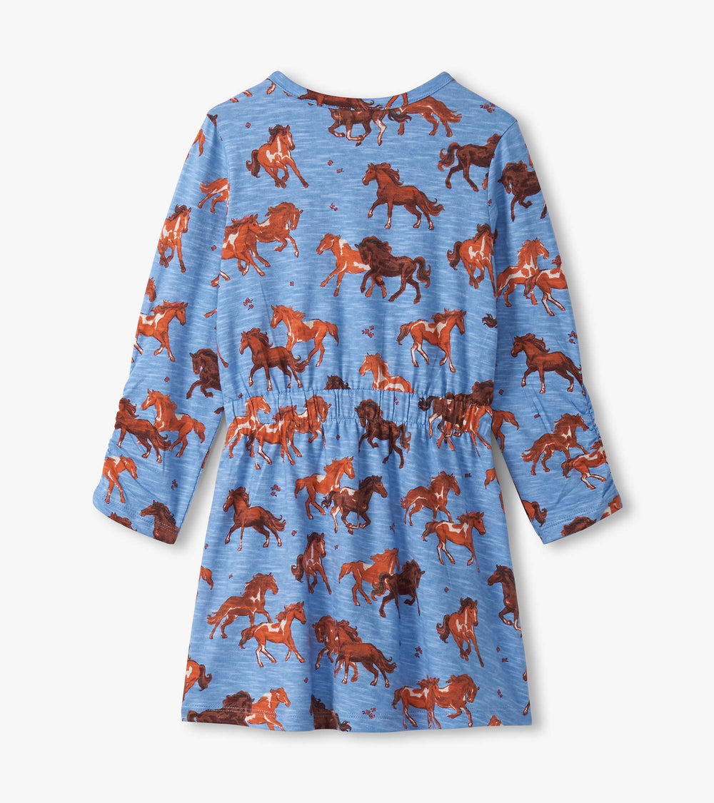 Hatley Girls Tinsel Horses Cinched Waist Dress