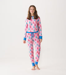 Hatley Women's Pink Bottle Brush Trees Glow in the Dark Cotton Pajama Set