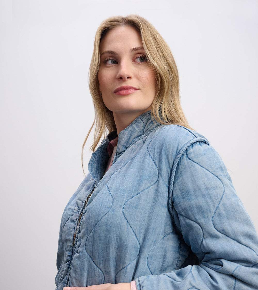 Hatley Quilted Tencel Jacket - Washed Blue