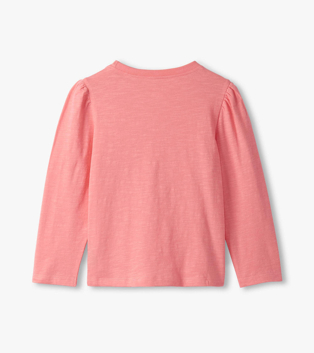 Hatley Girls Embroidered Flowers Puff Sleeve Graphic Tee
