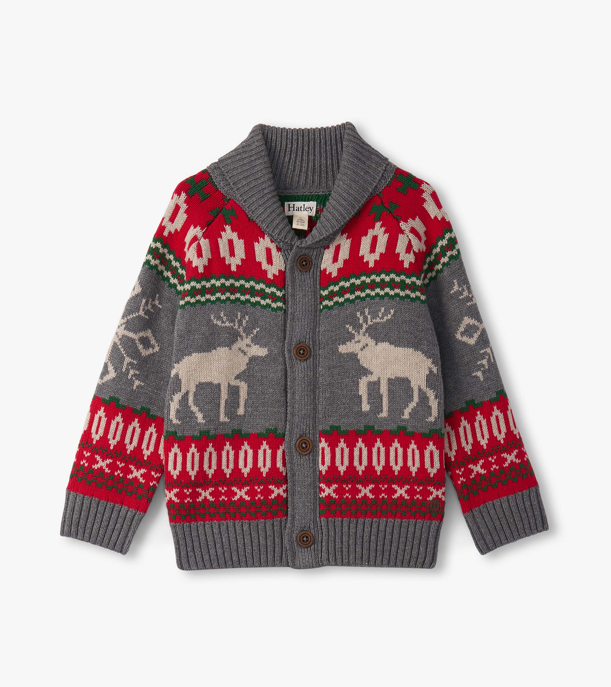 Hatley Boys Winter Elk Shawl Collar Cardigan
