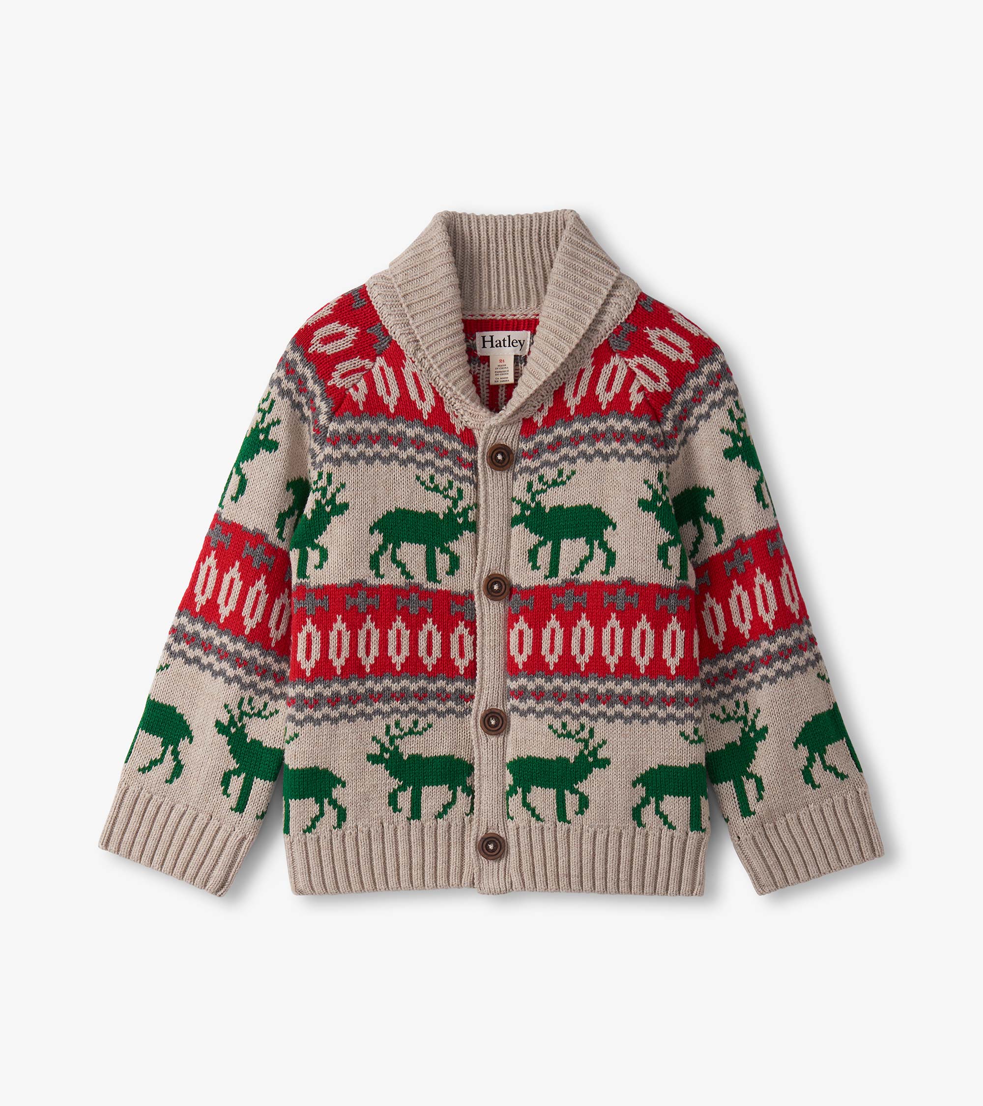 Hatley Baby & Toddler Boys Winter Elk Shawl Collar Cardigan