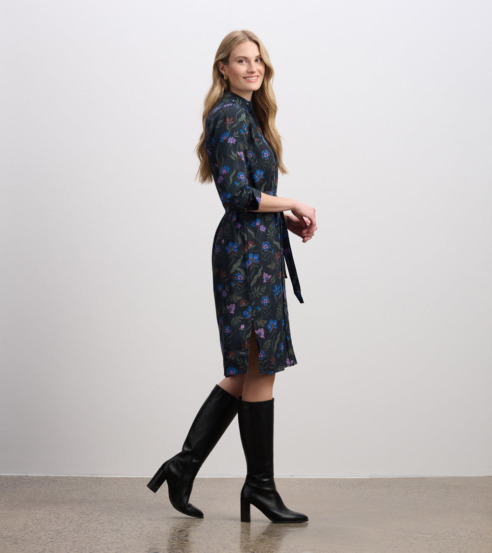 Hatley Emma Midi Shirt Dress - Dark Floral