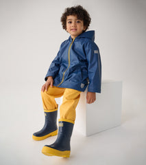 Hatley Kids Navy & Yellow Matte Rain Boots