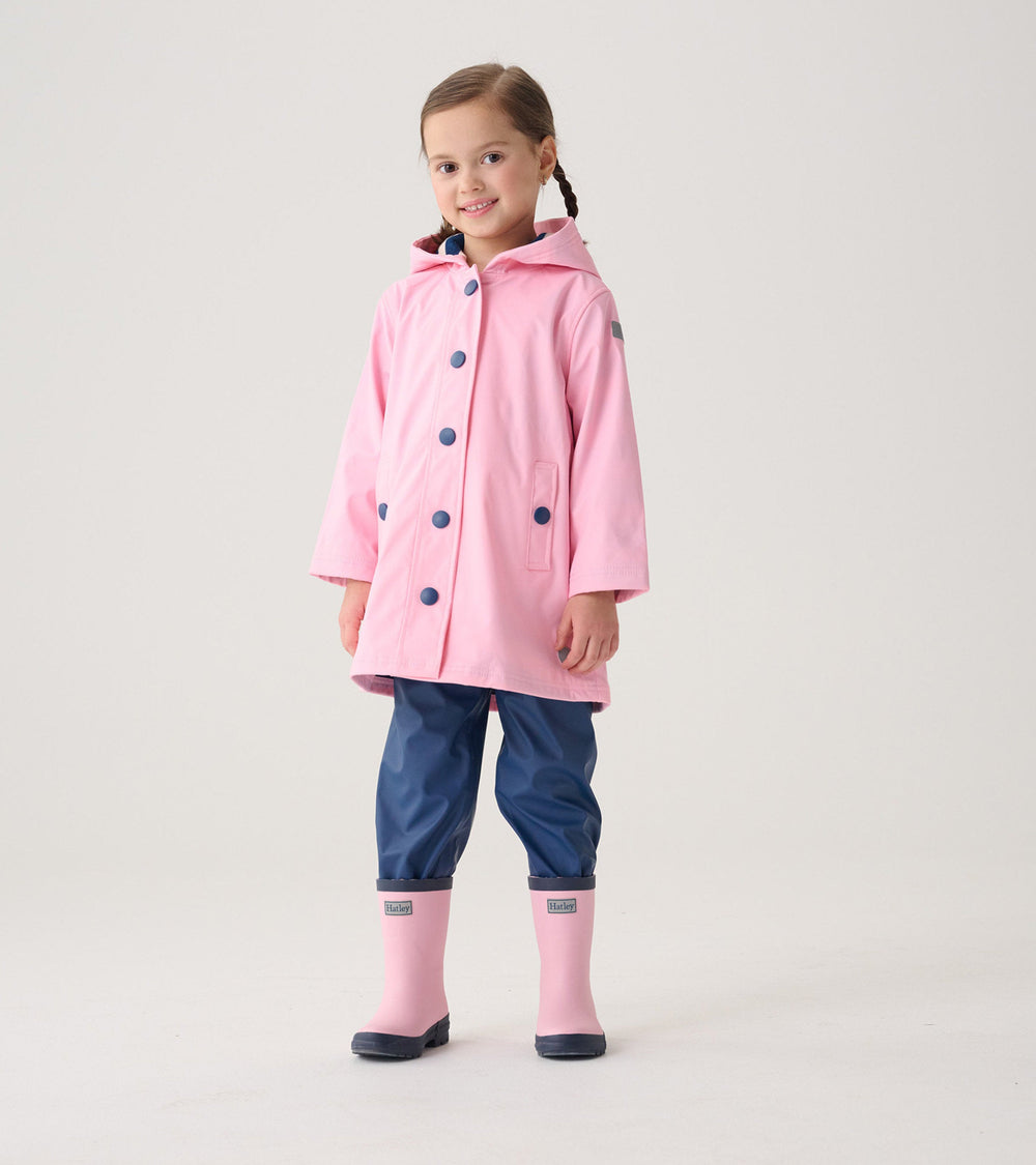 Hatley Kids Pink & Navy Matte Rain Boots