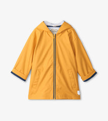 Hatley Kids Yellow Zip-Up Rain Jacket