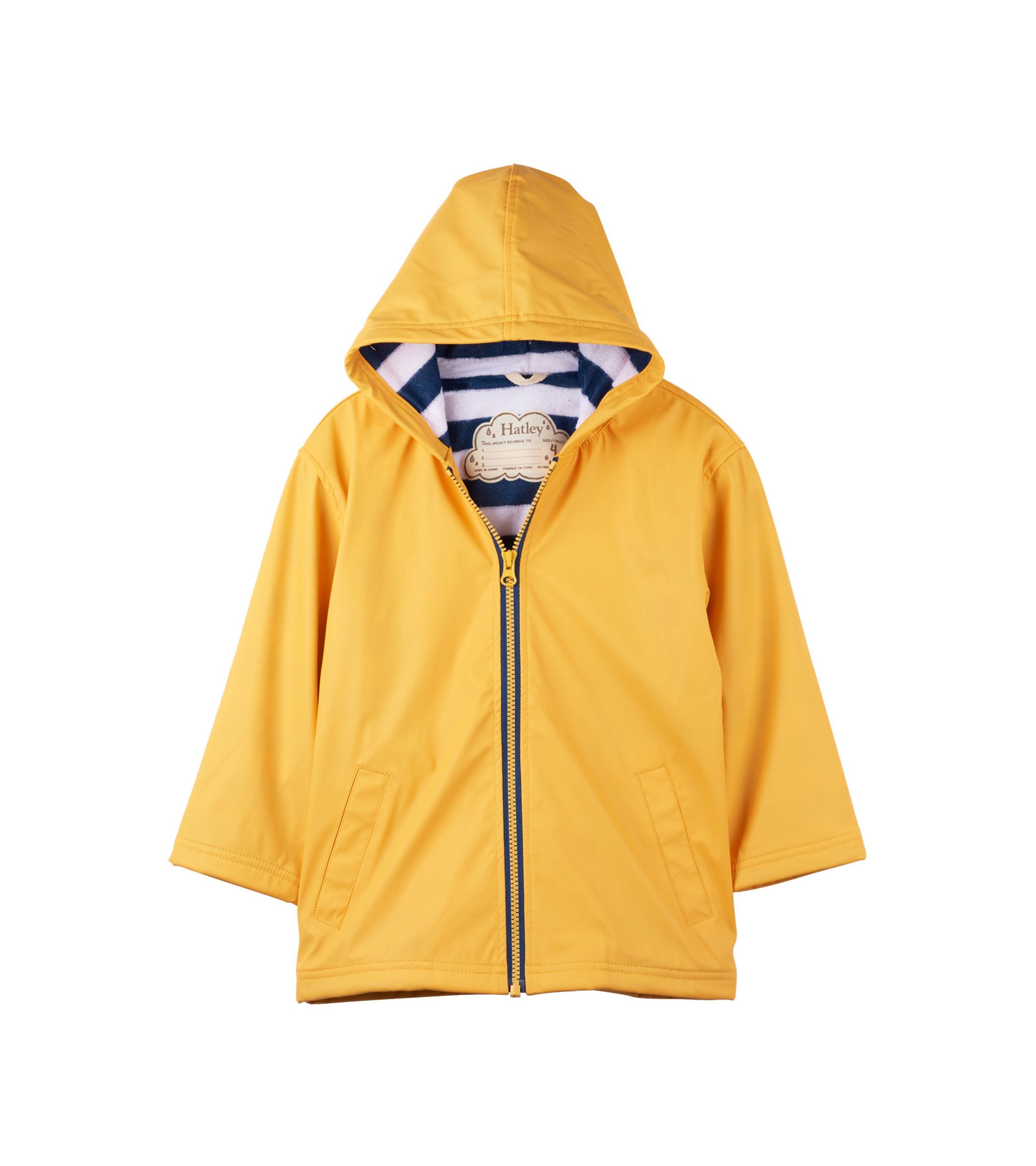 Hatley Kids Yellow Zip-Up Rain Jacket