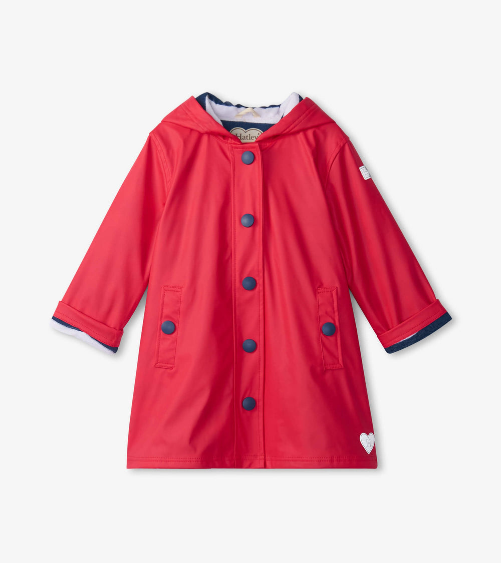 Hatley Kids Red & Navy Button-Up Rain Jacket