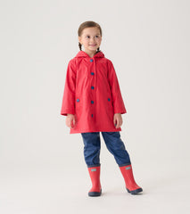 Hatley Kids Red & Navy Button-Up Rain Jacket