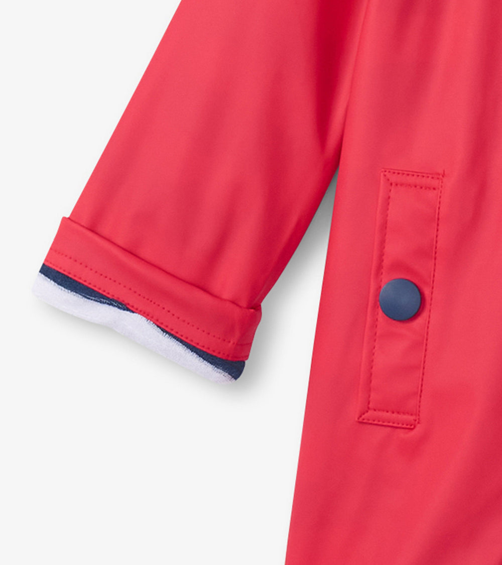 Hatley Kids Red & Navy Button-Up Rain Jacket